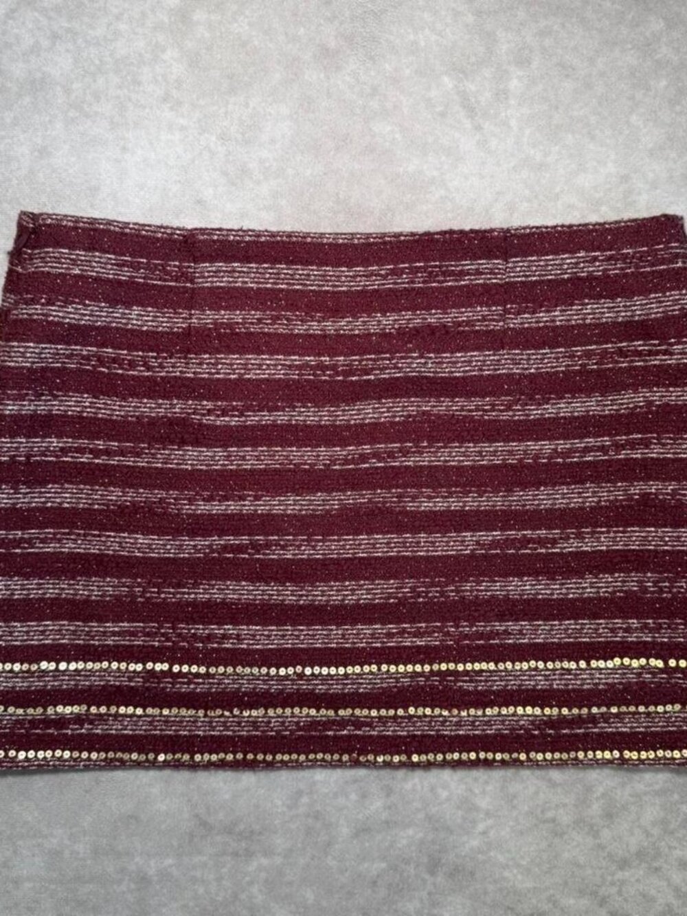 Abercrombie & Fitch Tweed Academia Mini Skirt | Burgundy Stripe Size 2